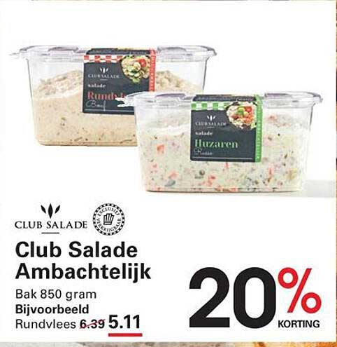 Club Salade Ambachtelijk 20% korting