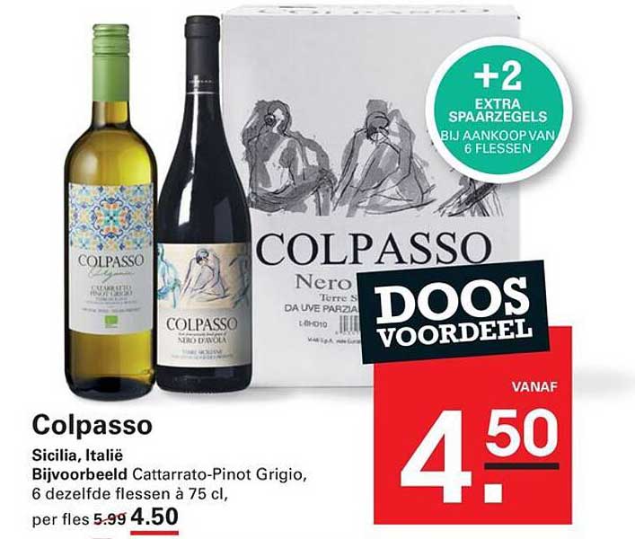 Colpasso Doos voordeel +2 extra spaarzegels bij aankoop van 6 flessen