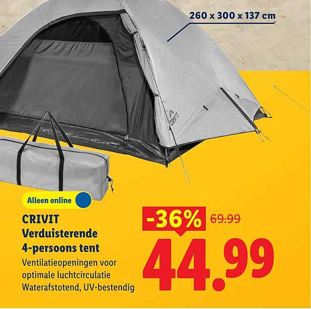 CRIVIT Verduisterende 4-persoons tent