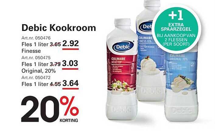 Debic Kookroom 20% korting