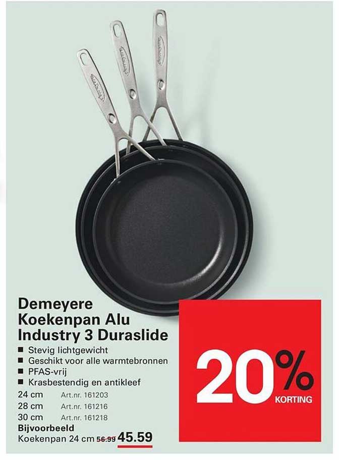 Demeyere Koekenpan Alu Industry 3 Duraslide 20% KORTING