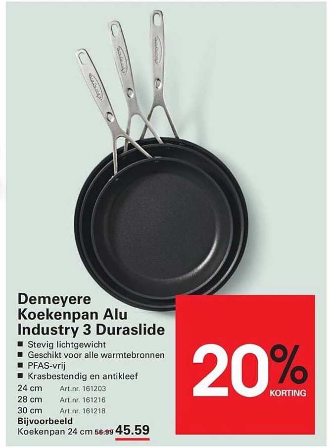 Demeyere Koekenpan Alu Industry 3 Duraslide 20% KORTING