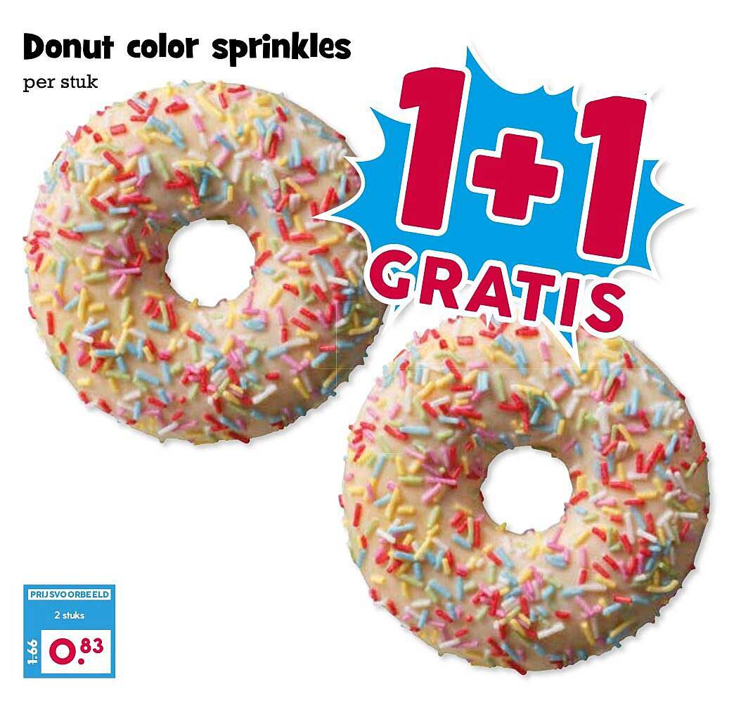 Donut color sprinkles 1+1 GRATIS