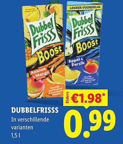 DUBBELFRISSS In verschillende varianten 1,5 l