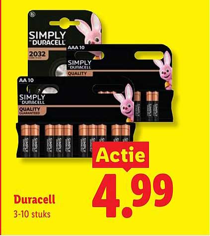 Duracell 3-10 stuks Actie