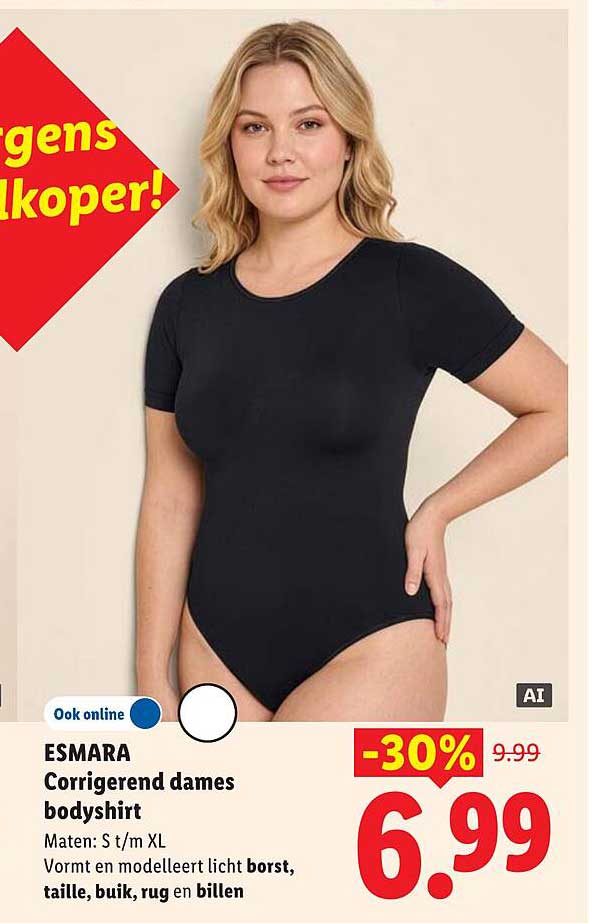 ESMARA Corrigerend dames bodyshirt