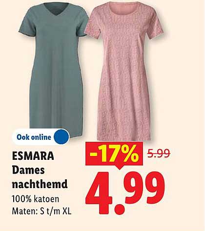ESMARA Dames nachtgemd