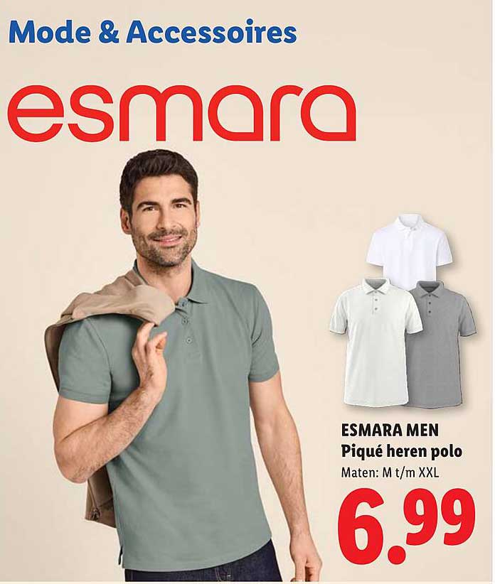 ESMARA MEN Piqué heren polo