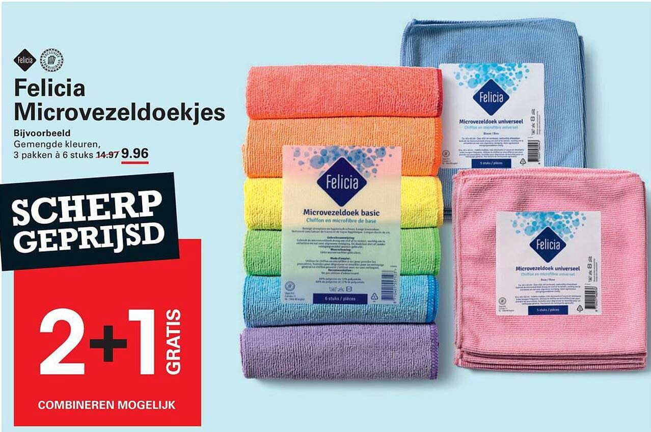 Felicia Microvezeldoekjes 2+1 gratis