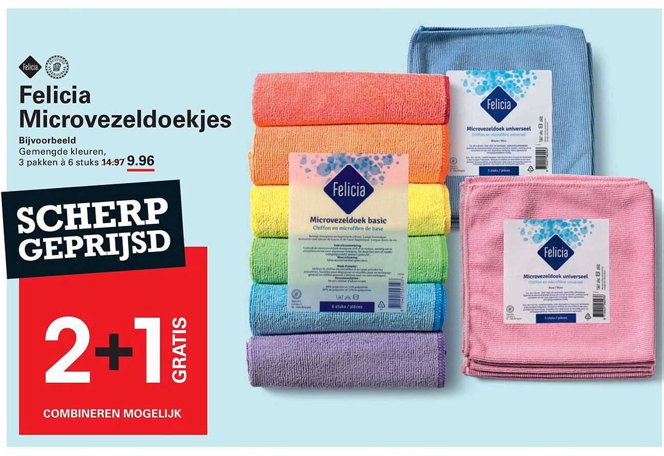 Felicia Microvezeldoekjes 2+1 gratis