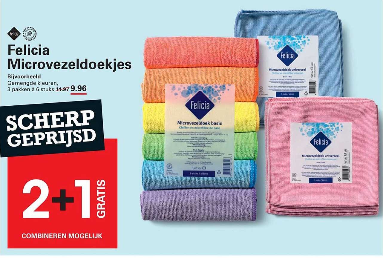 Felicia Microvezeldoekjes 2+1 gratis