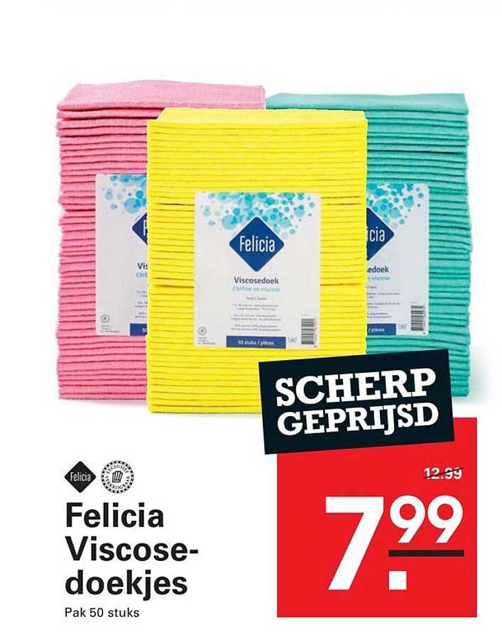 Felicia Viscosedoekjes Pak 50 stuks