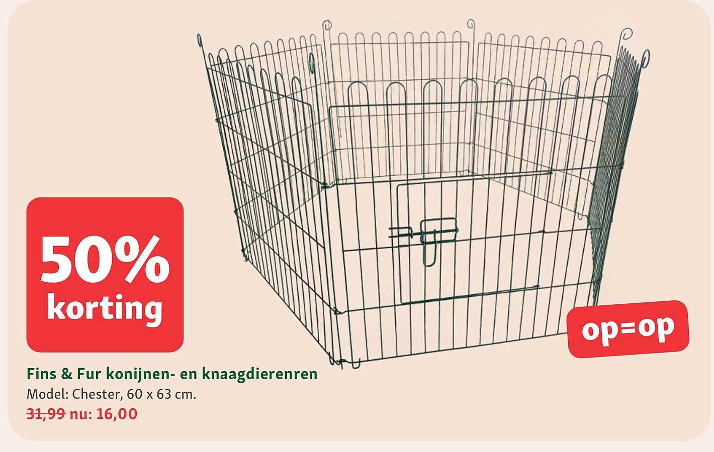 Fins & Fur konijnen- en knaagdierenren 50% korting op=op