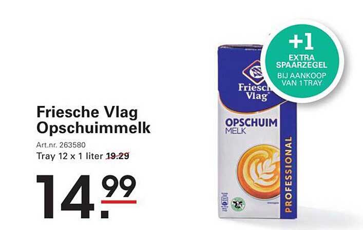 Friesche Vlag Opschuimmelk +1 EXTRA SPAARZEGEL BIJ AANKOOP VAN 1 TRAY