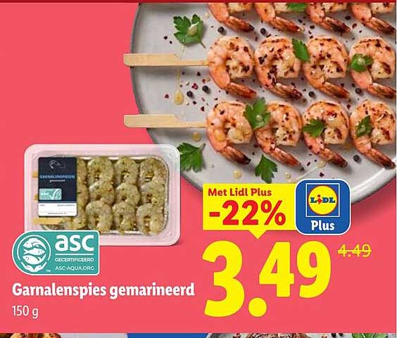 Garnalenspies gemarineerd