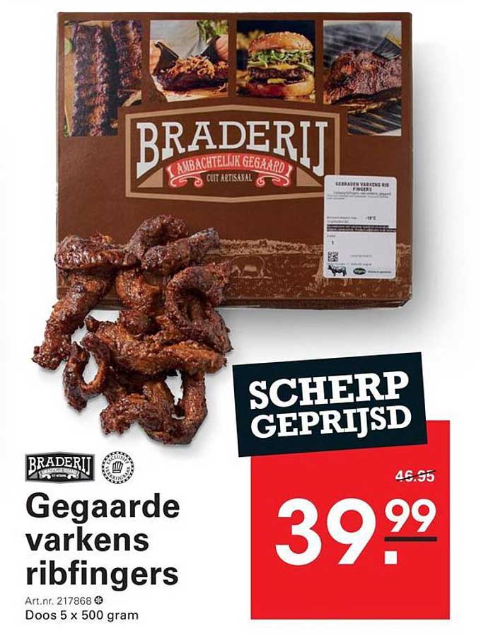 Gegaarde varkens ribfingers