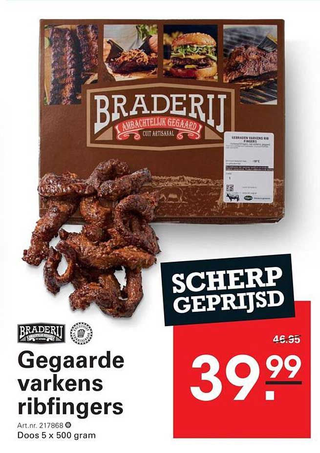 Gegaarde varkens ribfingers