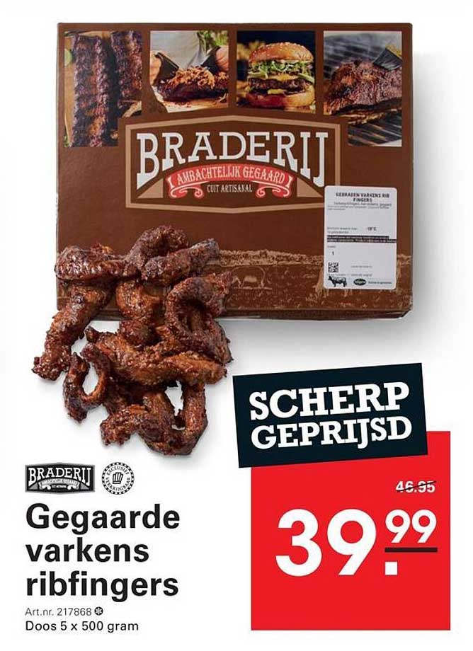 Gegaarde varkens ribfingers