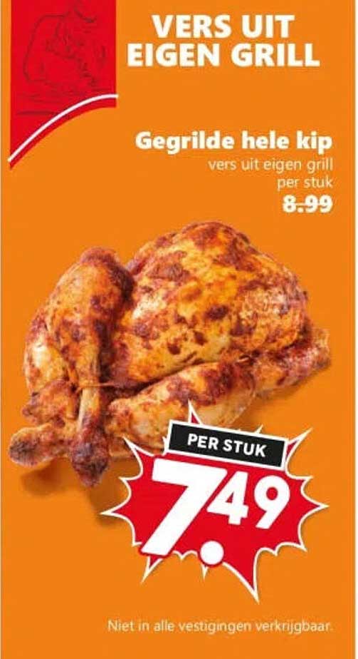 Gegrilde hele kip vers uit eigen grill