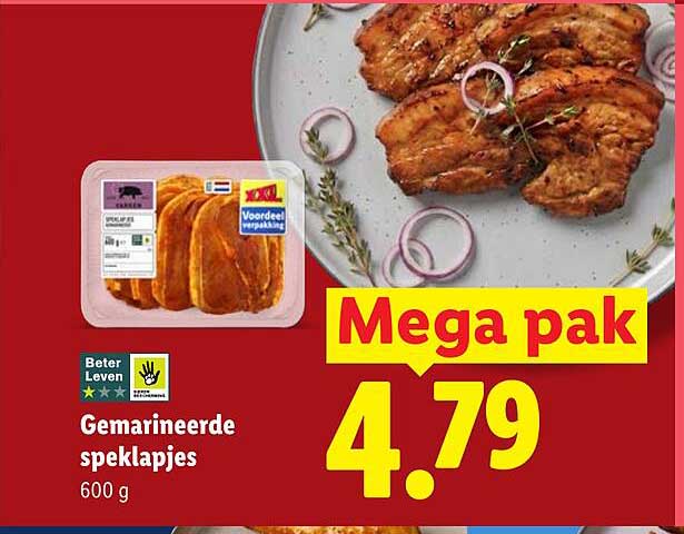 Gemarineerde speklapjes 600 g Mega pak