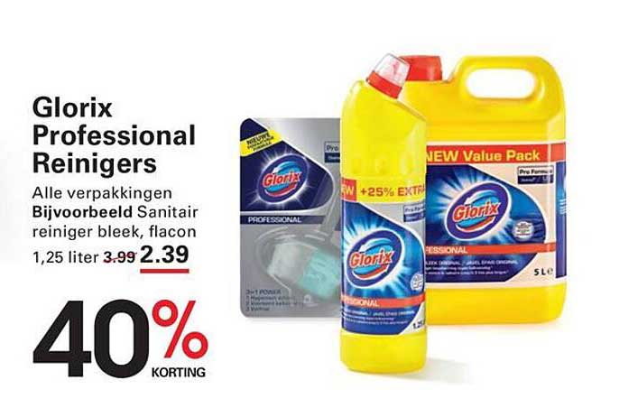 Glorix Professional Reinigers 40% korting