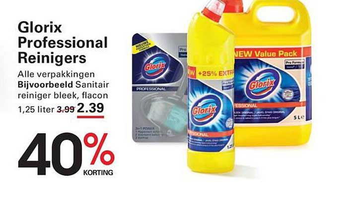 Glorix Professional Reinigers 40% korting
