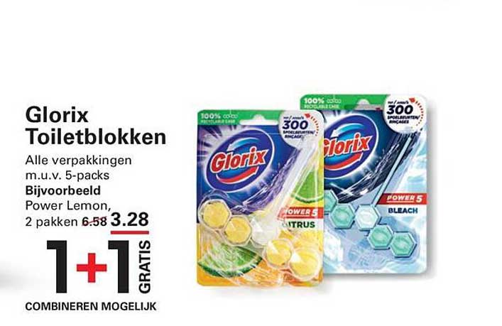 Glorix Toiletblokken 1+1 GRATIS