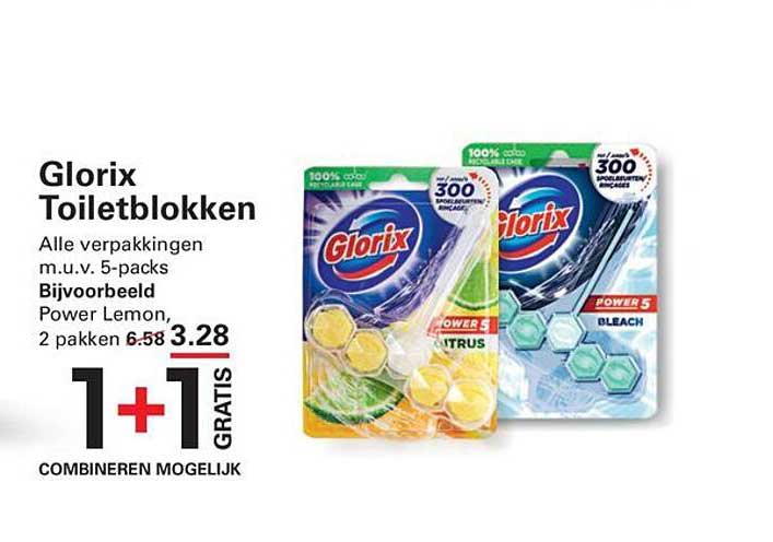 Glorix Toiletblokken 1+1 GRATIS