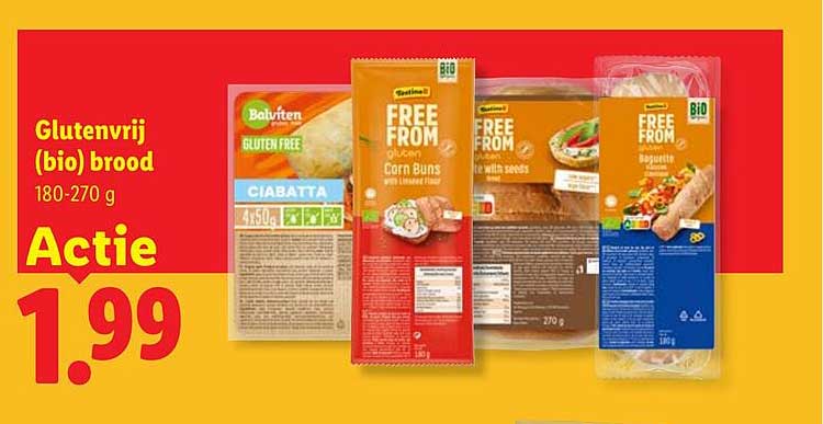 Glutenvrij (bio) brood 180-270 g Actie