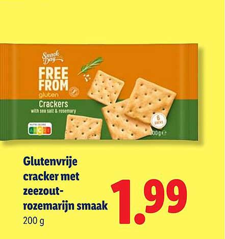 Glutenvrije cracker met zeezout-rozemarijn smaak 200 g