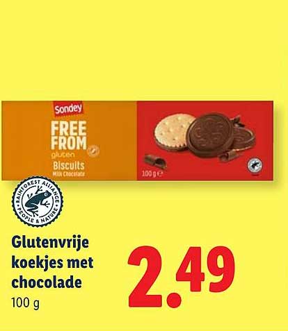 Glutenvrije koekjes met chocolade 100 g
