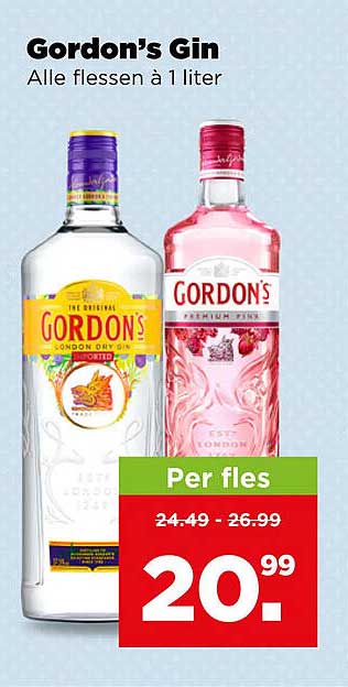 Gordon's Gin Alle flessen à 1 liter
