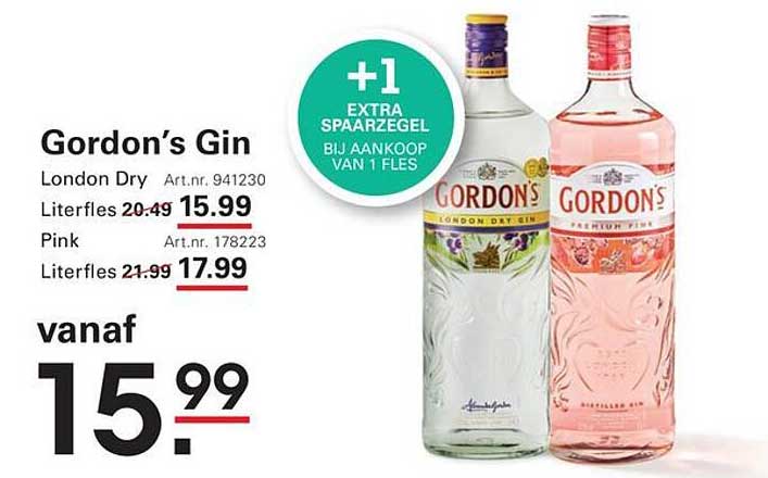 Gordon’s Gin London Dry +1 extra spaaregel bij aankoop van 1 fles