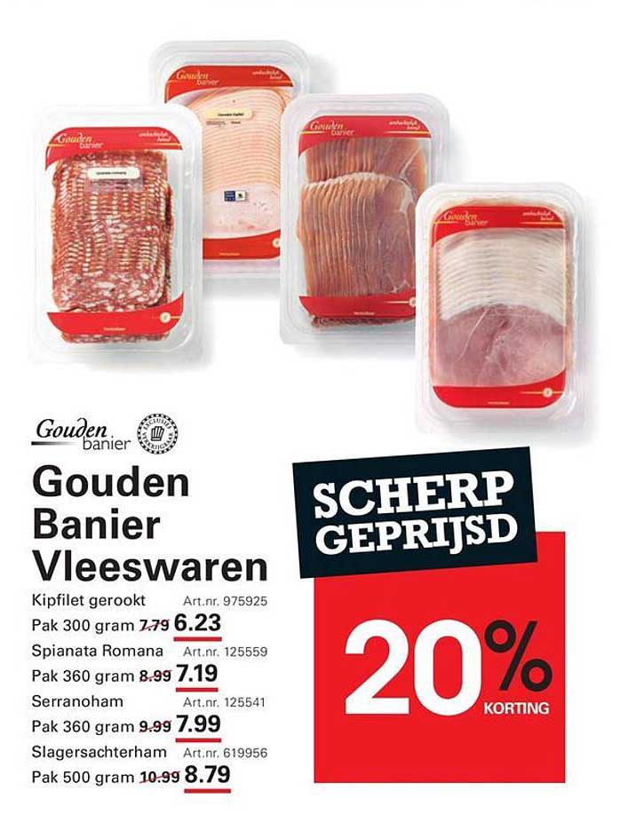 Gouden Banier Vleeswaren 20% korting