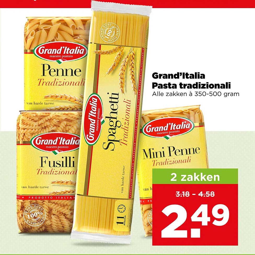 Grand'Italia Pasta tradizionali Alle zakken à 350-500 gram 2 zakken