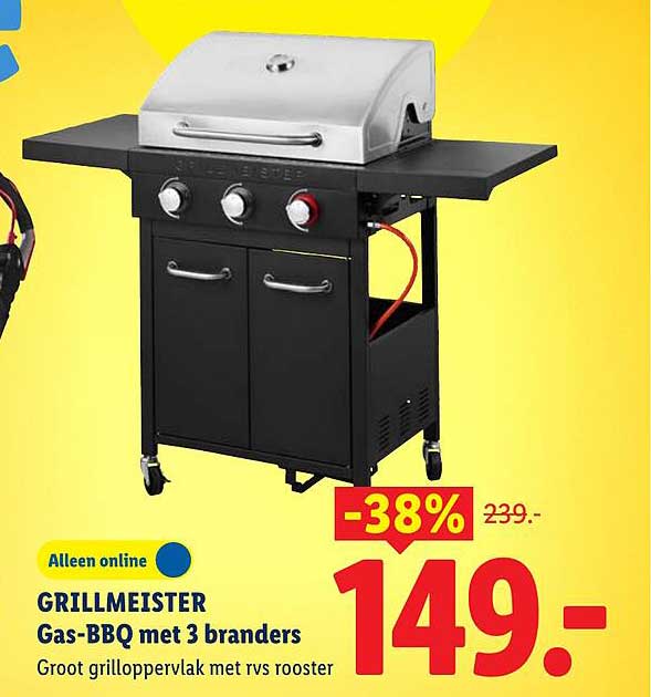GRILLMEISTER Gas-BBQ met 3 branders