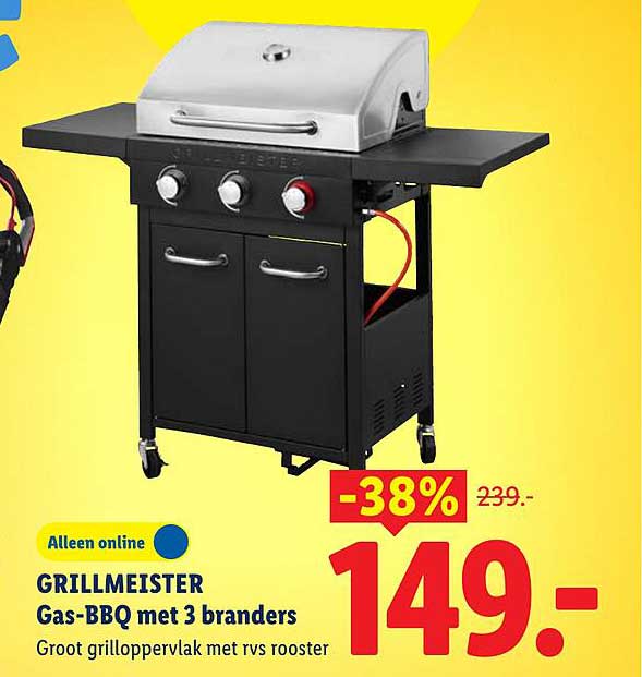 GRILLMEISTER Gas-BBQ met 3 branders