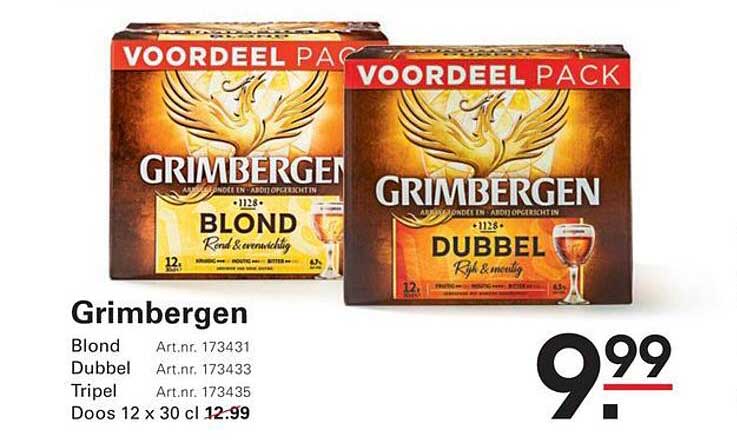 Grimbergen Blond, Dubbel, Tripel Doos 12 x 30 cl