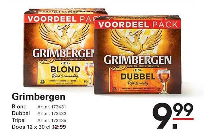 Grimbergen Blond Dubbel Tripel Doos 12 x 30 cl