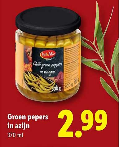 Groen pepers in azijn