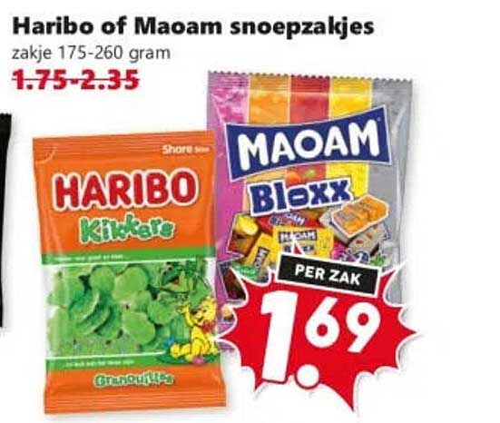Haribo of Maoam snoepzakjes