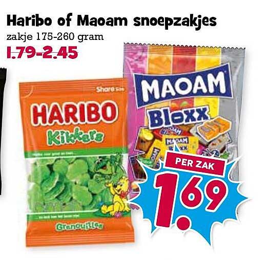 Haribo of Maoam snoepzakjes