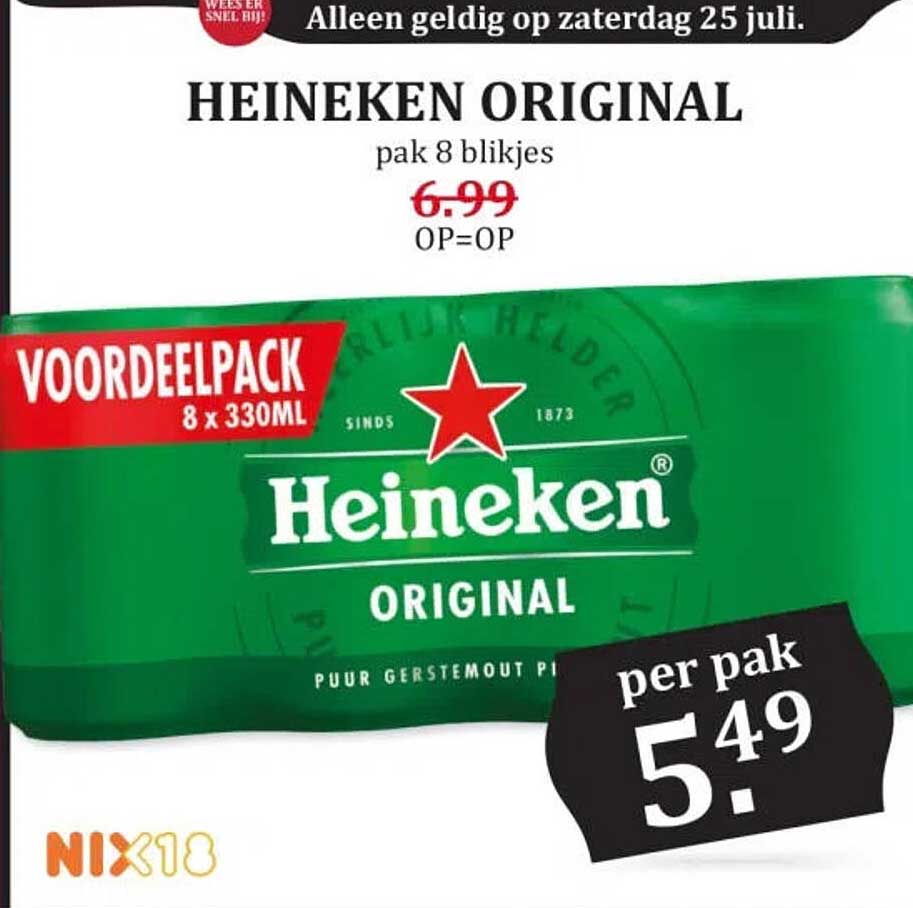 HEINEKEN ORIGINAL pak 8 blikjes