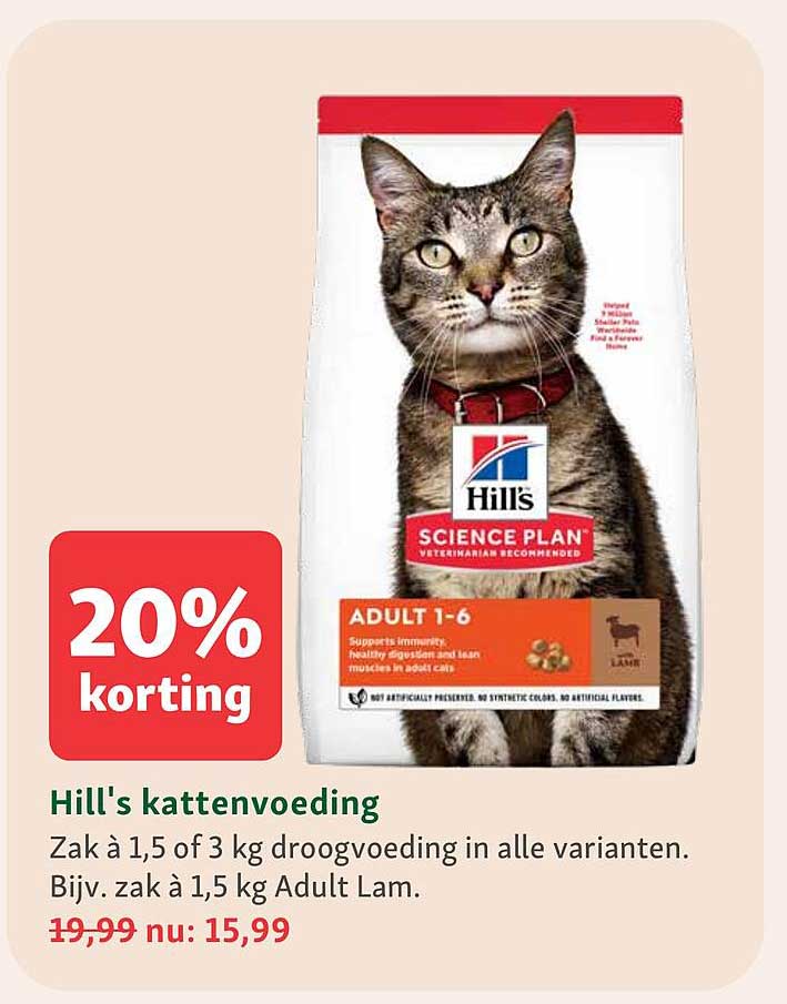 Hill's kattenvoeding 20% korting