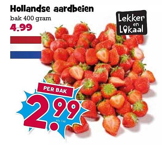Hollandse aardbeien bak 400 gram Lekker en Lokaal