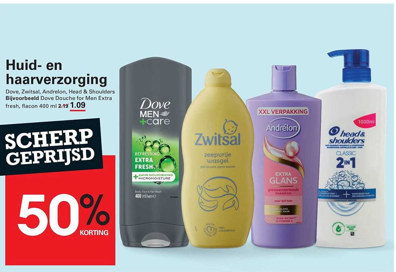 Huid- en haarverzorging 50% korting