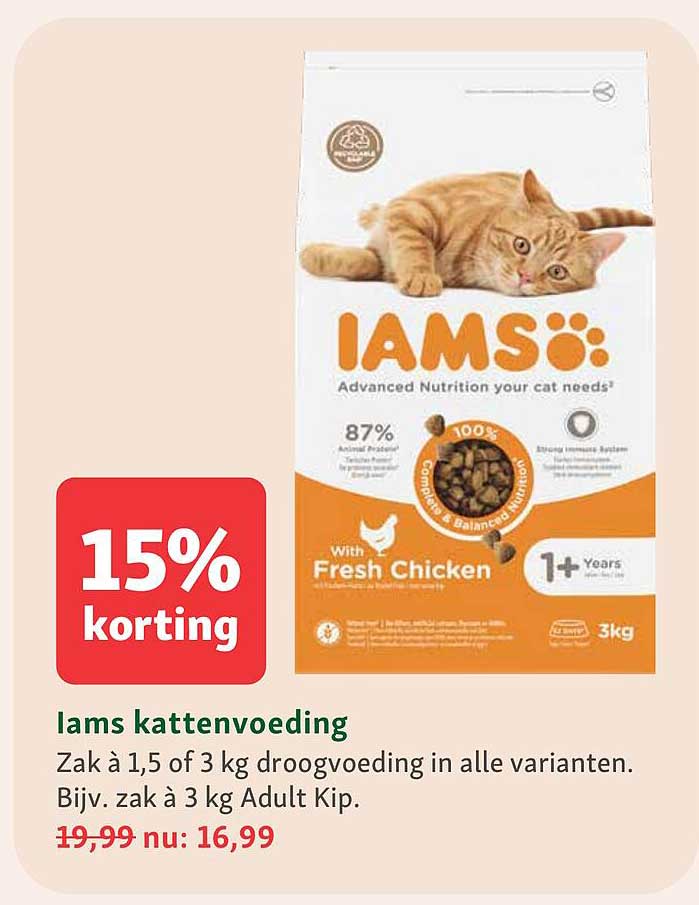 Iams kattenvoeding 15% korting