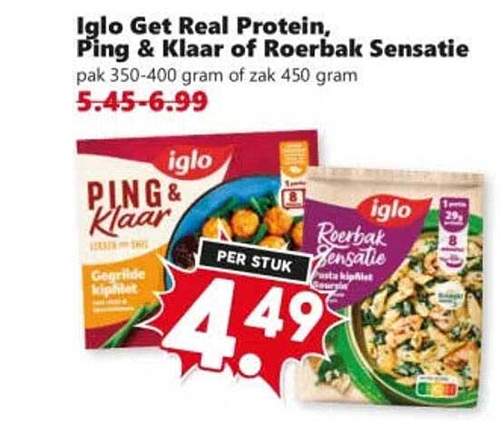 Iglo Get Real Protein, Ping & Klaar of Roerbak Sensatie