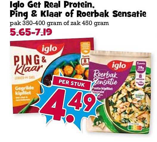 Iglo Get Real Protein, Ping & Klaar of Roerbak Sensatie