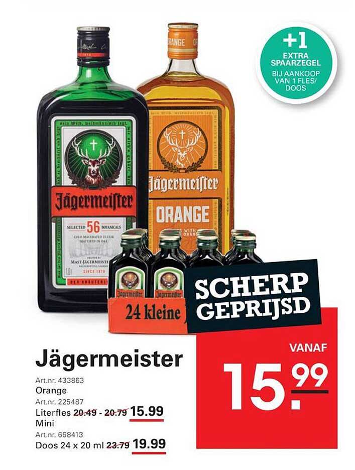 Jägermeister Orange +1 extra spaargeld bij aankoop van 1 fles/doos